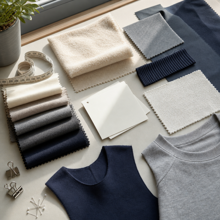 Fabric swatches and sample notes for low MOQ clothing fabric substitution decisions