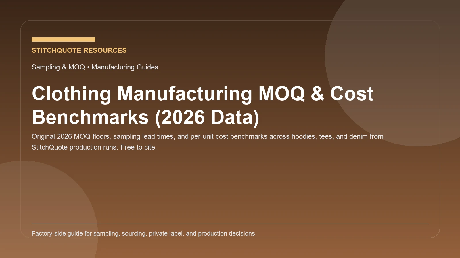 Clothing Manufacturing MOQ & Cost Benchmarks (2026 Data)