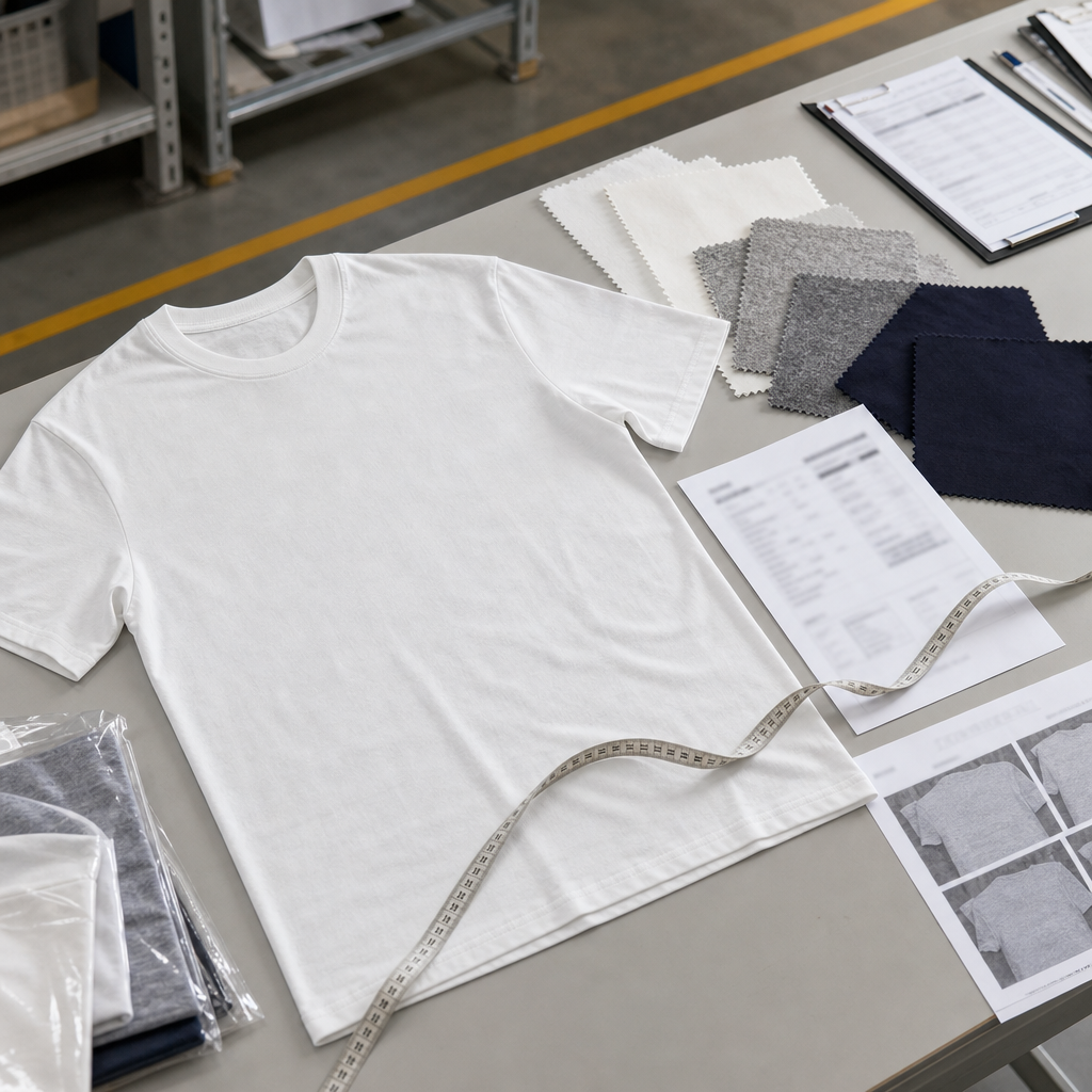 T-shirt hem roping and wavy hem inspection after wash with ruler sample notes and QC checklist before low MOQ bulk release