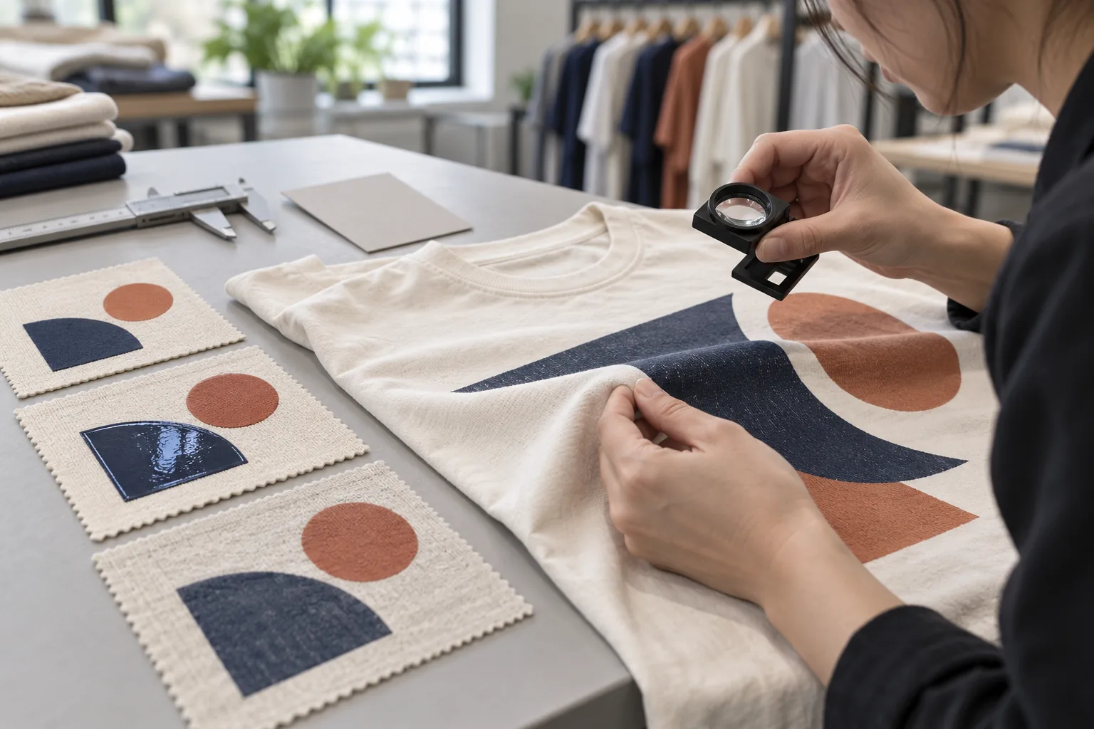 Small and large tees compared for chest graphic placement