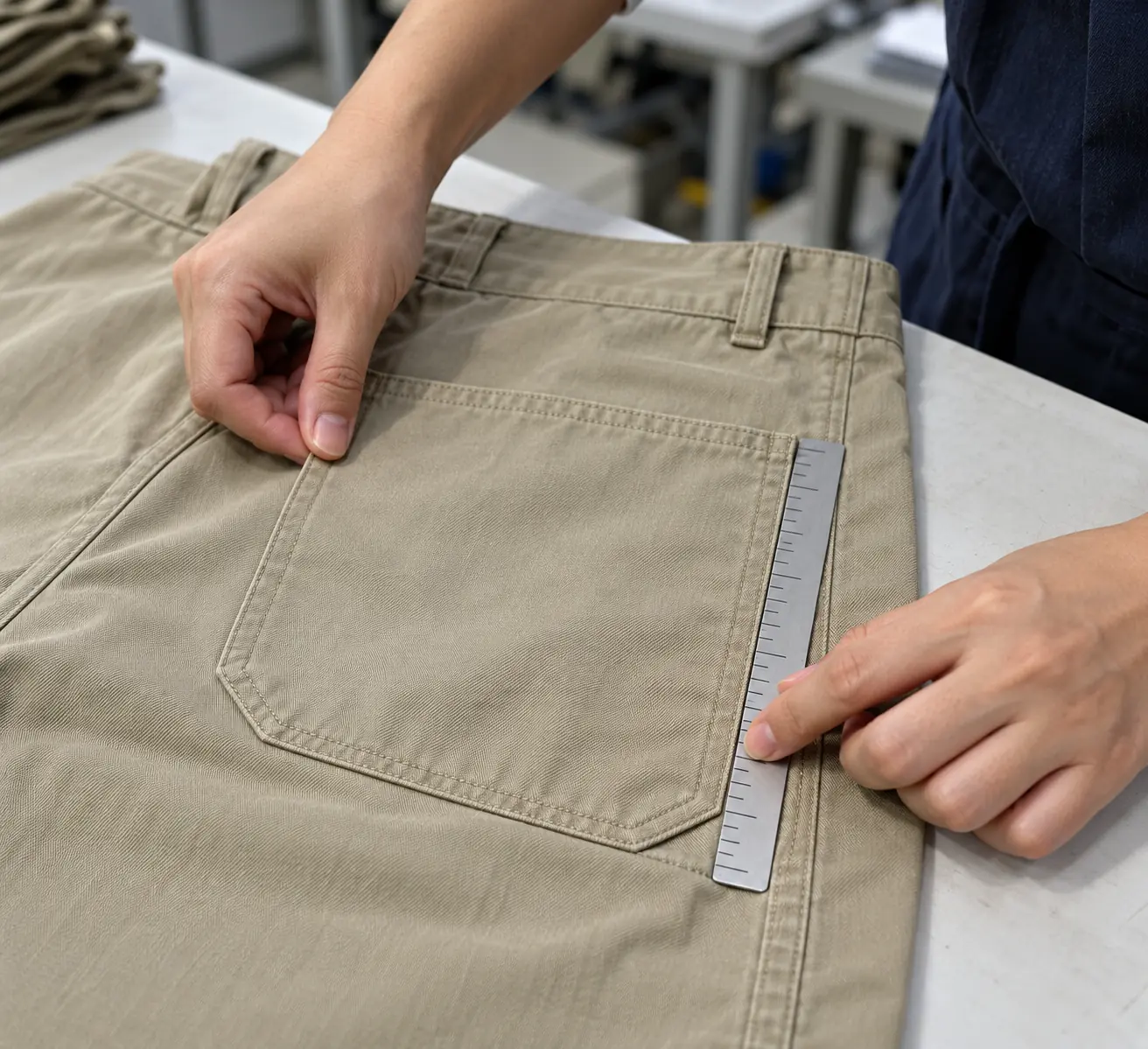 Garment sample and alternative rib fabrics arranged for a development review