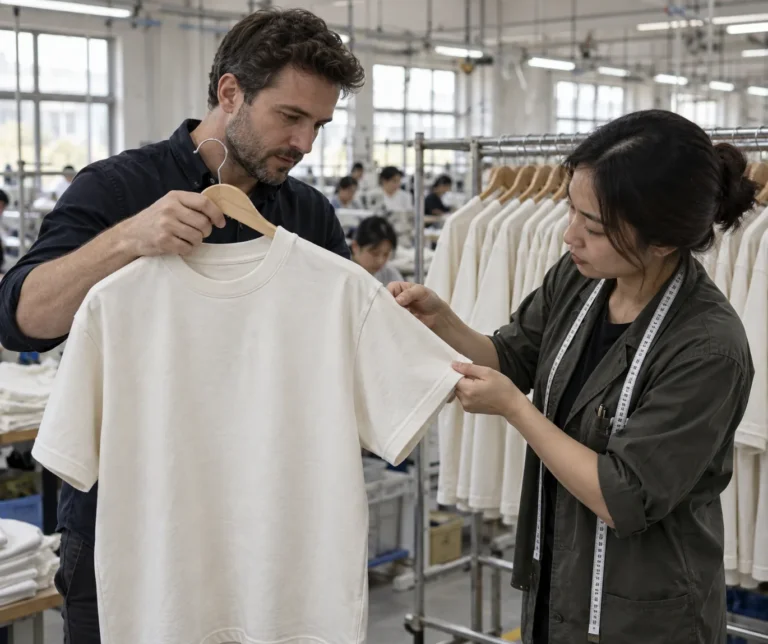 Photorealistic apparel factory documentary photograph