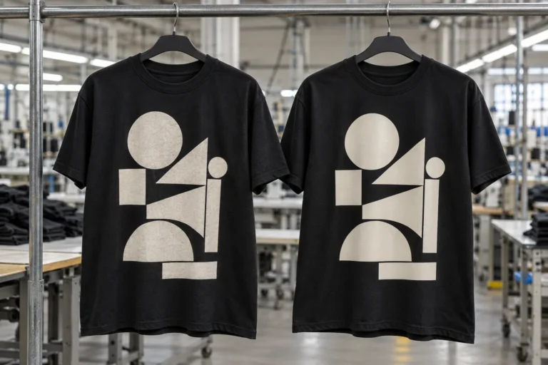 Photorealistic apparel factory documentary photograph
