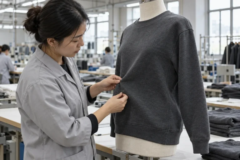 Photorealistic apparel factory documentary photograph